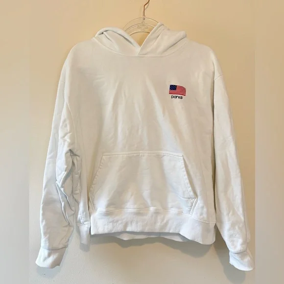 Parke heritage flag white hooded sweatshirt - Picture 4 of 8